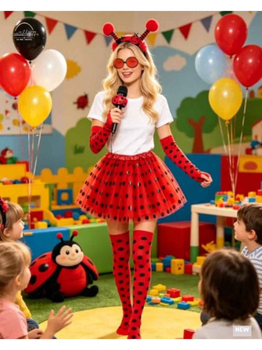 Ladybug Costume 5-Piece Set Halloween Tutu Antenna Headband